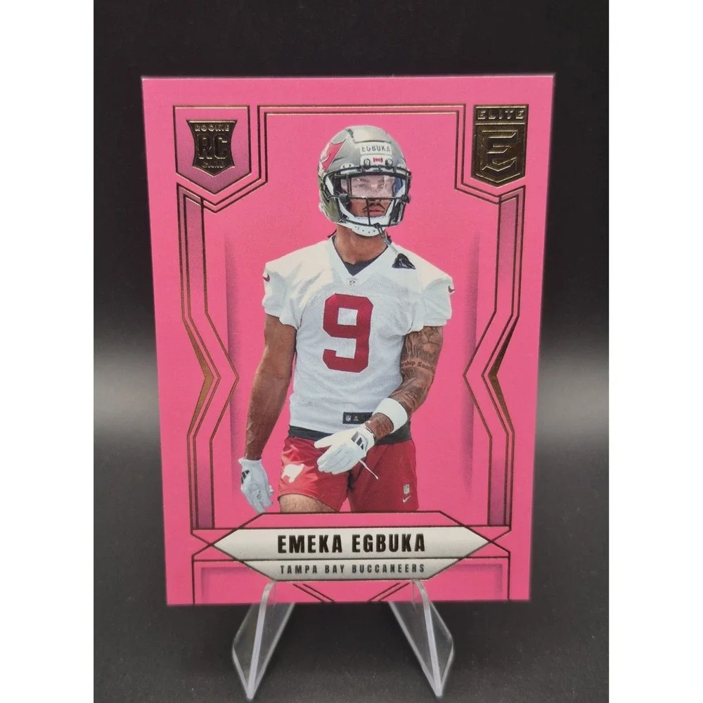 2025 Panini‎ Donruss Elite Emeka Egbuka #102 Rookies Pink Ink (RC) Buccaneers